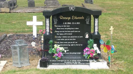 Temple memorial headstone  crafted from granite by Stoneworx - Memorials of Distinction in New Zealand.