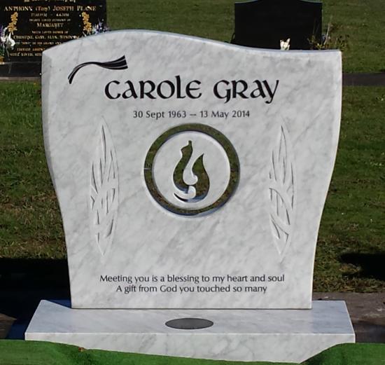 Modern shape contemporary headstone crafted from granite by Stoneworx - Memorials of Distinction in New Zealand.