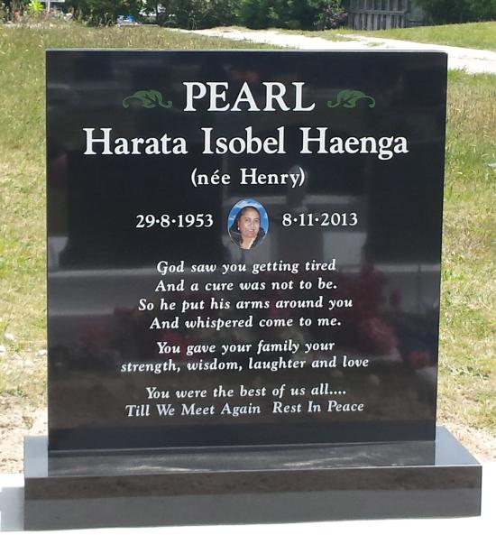 Modern shape and font upright headstone crafted from granite by Stoneworx - Memorials of Distinction in New Zealand.