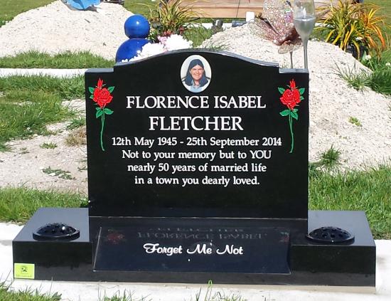 Classic shape contemporary headstone crafted from granite by Stoneworx - Memorials of Distinction in New Zealand.