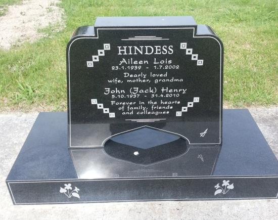 Modern shape contemporary headstone crafted from granite by Stoneworx - Memorials of Distinction in New Zealand.