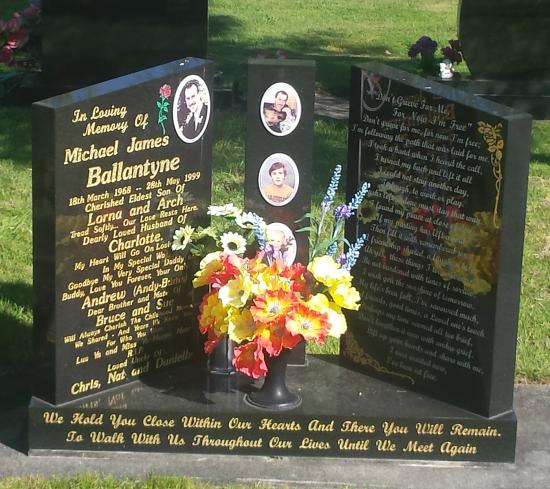 Modern shape upright companion headstone crafted from granite by Stoneworx - Memorials of Distinction in New Zealand.