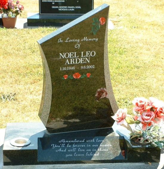 Modern shape contemporary headstone crafted from granite by Stoneworx - Memorials of Distinction in New Zealand.