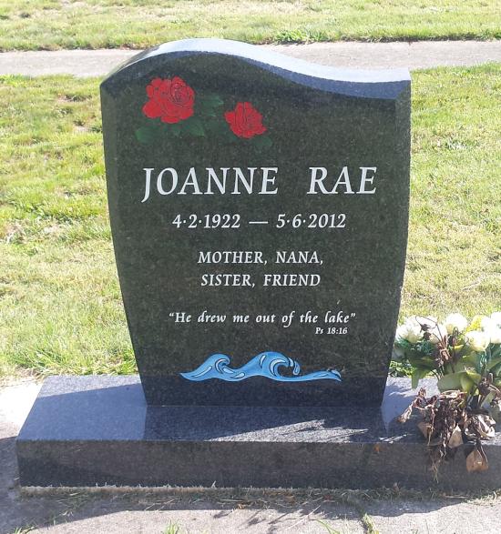 Modern shape with modern style headstone crafted from granite by Stoneworx - Memorials of Distinction in New Zealand.