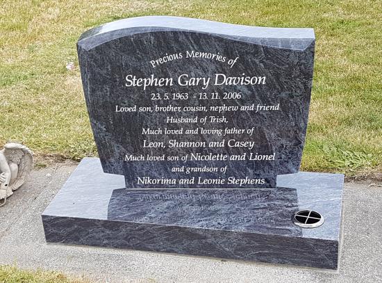 Headstone crafted from granite by Stoneworx - Memorials of Distinction in New Zealand.