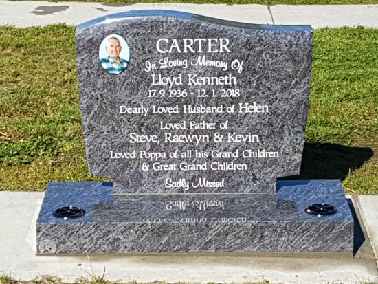 Headstone crafted from granite by Stoneworx - Memorials of Distinction in New Zealand.