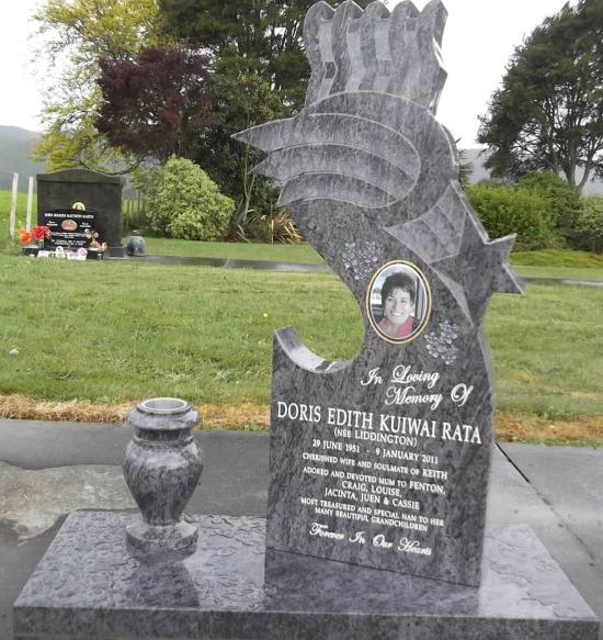 Custom headstone design with a star crafted from granite by Stoneworx - Memorials of Distinction in New Zealand.