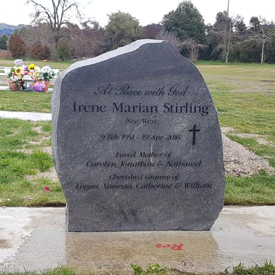 Headstone crafted from granite by Stoneworx - Memorials of Distinction in New Zealand.