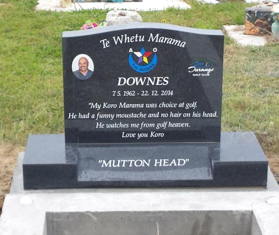Classic upright headstone with low saddle top crafted from granite by Stoneworx - Memorials of Distinction in New Zealand.