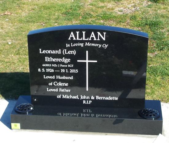 Classic upright headstone with camber shape crafted from granite by Stoneworx - Memorials of Distinction in New Zealand.