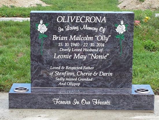 Classic upright headstone with a square or flat top crafted from granite by Stoneworx - Memorials of Distinction in New Zealand.