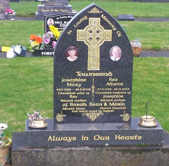 Classic tall upright headstone in a gothic arch shape crafted from granite by Stoneworx - Memorials of Distinction in New Zealand.
