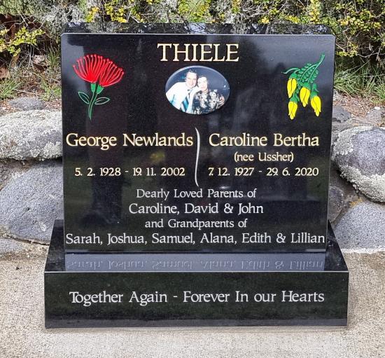 Classic upright headstone with square top crafted from granite by Stoneworx - Memorials of Distinction in New Zealand.