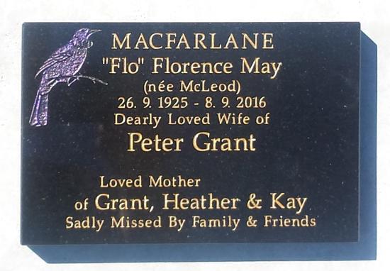 Cremation plaque plaque crafted from granite by Stoneworx - Memorials of Distinction in New Zealand.