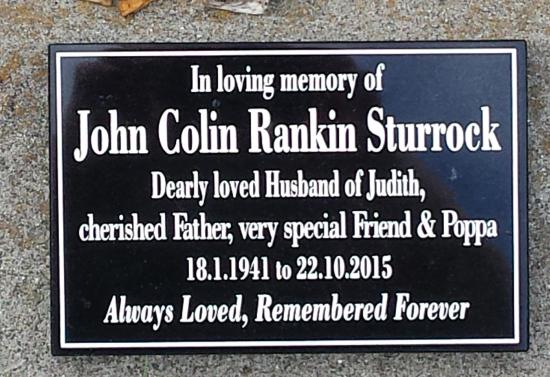 Cremation plaque crafted from granite by Stoneworx - Memorials of Distinction in New Zealand.