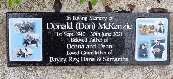 Cremation plaque crafted from granite by Stoneworx - Memorials of Distinction in New Zealand.