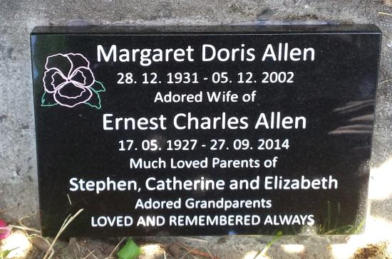 Cremation plaque crafted from granite by Stoneworx - Memorials of Distinction in New Zealand.