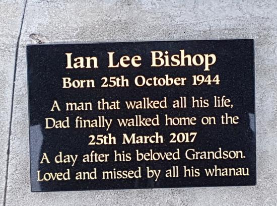 Cremation plaque crafted from granite by Stoneworx - Memorials of Distinction in New Zealand.