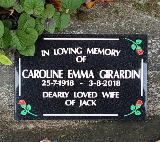 Cremation plaque crafted from granite by Stoneworx - Memorials of Distinction in New Zealand.