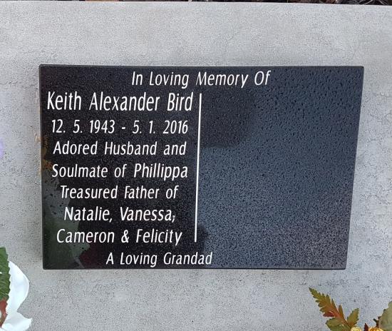 Cremation plaque crafted from granite by Stoneworx - Memorials of Distinction in New Zealand.