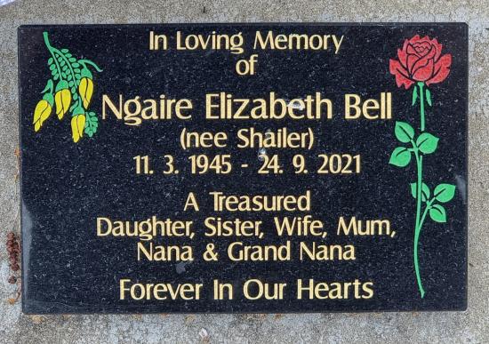 Cremation plaque crafted from granite by Stoneworx - Memorials of Distinction in New Zealand.