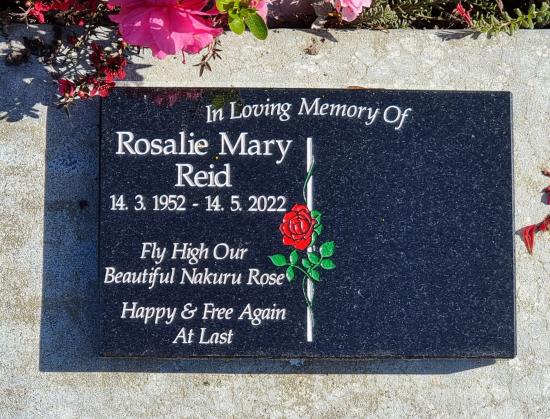 Cremation plaque crafted from granite by Stoneworx - Memorials of Distinction in New Zealand.