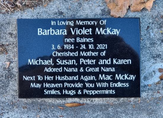 Cremation plaque crafted from granite by Stoneworx - Memorials of Distinction in New Zealand.