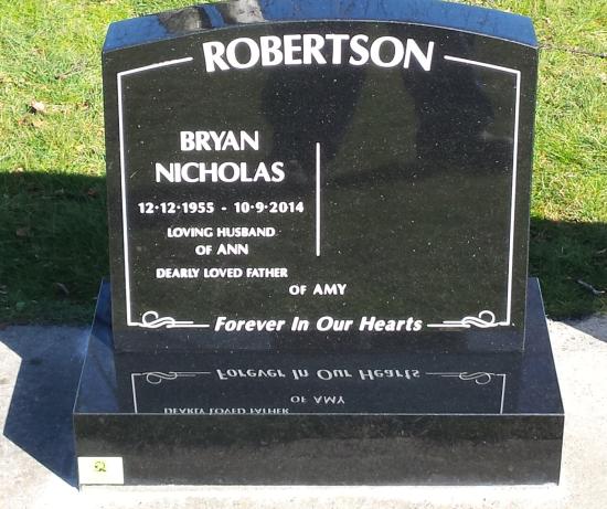 Headstone crafted from granite by Stoneworx - Memorials of Distinction in New Zealand.