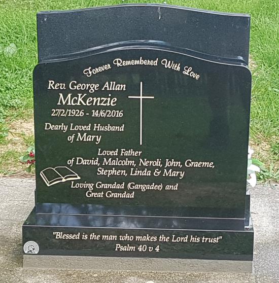 Headstone crafted from granite by Stoneworx - Memorials of Distinction in New Zealand.