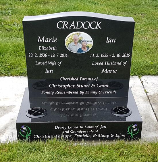 Headstone crafted from granite by Stoneworx - Memorials of Distinction in New Zealand.
