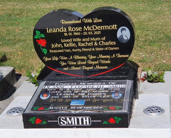 Heart shape headstone crafted from granite by Stoneworx - Memorials of Distinction in New Zealand.