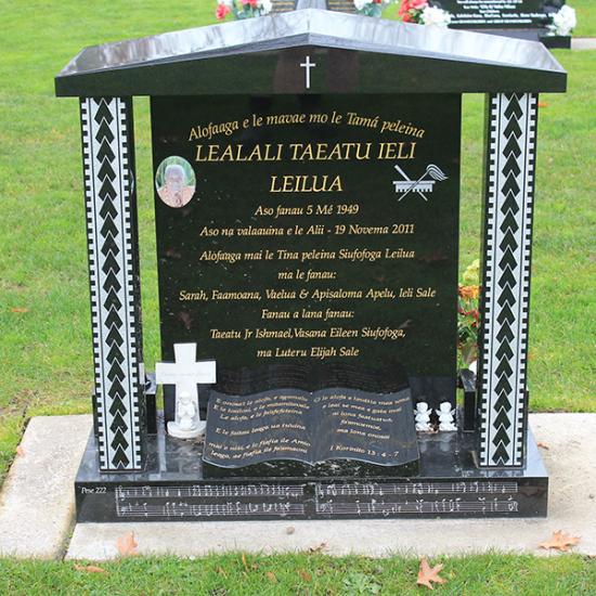 Headstone crafted from granite by Stoneworx - Memorials of Distinction in New Zealand.