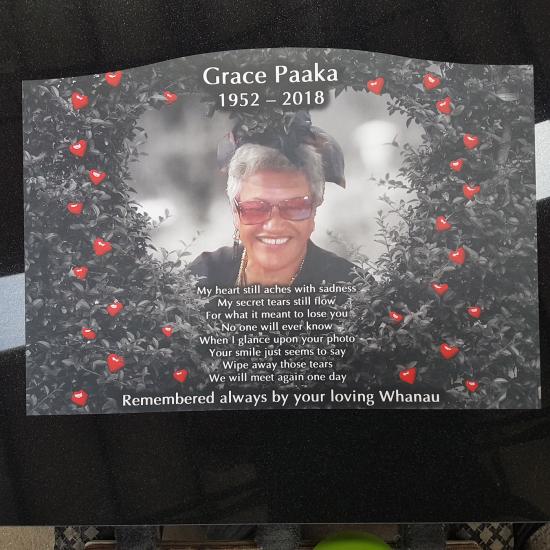 Headstone crafted from granite by Stoneworx - Memorials of Distinction in New Zealand.